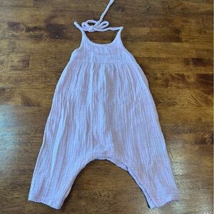 Angel Dear Mauve pink 100% organic cotton one piece jumper romper size 12-18 m
